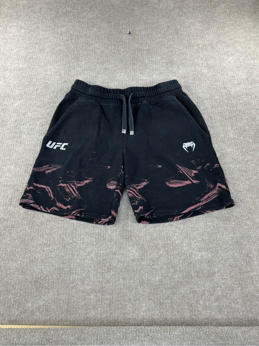 Venum UFC Shorts Mens Large Black French Terry Cotton Boxing MMA Sweat